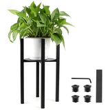 1 x RAW Customer Returns lalago Adjustable Plant Stand 41cm High Metal Flower Pot Stand Stool with Tray 24-36cm Diameter for Flower Pots - RRP €28.99