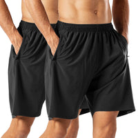 1 x RAW Customer Returns HMIYA Men s Sports Shorts Quick-Drying Shorts with Zipper Pocket Black, 3XL  - RRP €39.98