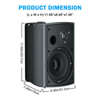 1 x RAW Customer Returns STUDIOFINIX 6.5 Inch 400 Watt Indoor Outdoor Bluetooth Speakers Weatherproof Waterproof Wall Mount Speakers for Patio, Garage and Home Black  - RRP €133.13