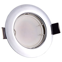 1 x Brand New HCFEI 6x LED recessed spotlight set super flat 3W chrome 230V dimmable, 55-70 mm installation hole, shiny chrome, warm white - RRP €30.24