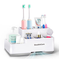 1 x RAW Customer Returns Large Toothbrush Holder Electric Toothbrush, Removable Plastic Toothbrush Stand, Multifunctional Storage for Toothbrush Toothpaste Razor, Easy to Clean, White - RRP €23.7