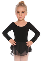 1 x RAW Customer Returns Beyove girls ballet clothing backless ballet dress cotton long sleeve ballet leotard ballet suit children s dance dress dance body with skirt tutu black 120 - RRP €22.99