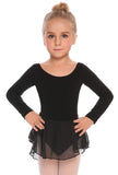 1 x RAW Customer Returns Beyove girls ballet clothing backless ballet dress cotton long sleeve ballet leotard ballet suit children s dance dress dance body with skirt tutu black 120 - RRP €22.99