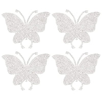 8 x Brand New 4pcs car stickers stars butterfly, car bumper rhinestone sticker butterfly sticker crystal crystal car decoration sticker, for cars bumper windows laptops luggage silver  - RRP €88.72