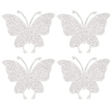 8 x Brand New 4pcs car stickers stars butterfly, car bumper rhinestone sticker butterfly sticker crystal crystal car decoration sticker, for cars bumper windows laptops luggage silver  - RRP €88.72