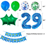 1 x Brand New 29th birthday decoration, balloon 29th birthday boy, birthday decoration boys 29th blue and green, birthday decoration 29th year, decoration 29th birthday boy girl, foil balloon 29th year - RRP €19.2