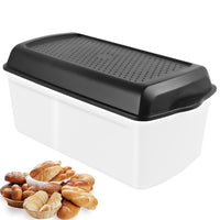 1 x RAW Customer Returns NBVNBV Bread Box, Smart Bread Box with Divider and Bread Lid Black, Food Safe Bread Storage Box Longer Fresh Bread Storage - 32cm 17.5cm 15 cm Rectangular  - RRP €39.99