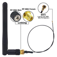 1 x RAW Customer Returns BOOBRIE 2 x 2.4GHz 2Dbi RP SMA Male Hole B G N Omnidirectional WiFi Signal Antenna WiFi Cable 2 x 25cm IPX IPEX MHF4 M.2 NGFF U.FL to RP SMA Female Pin WiFi Spiral cable - RRP €8.19