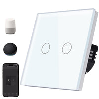 1 x RAW Customer Returns TAWOIA Smart Alexa light switch neutral wire required , WiFi light switch with glass panel, voice control for Alexa, compatible with Smart Life and Tuya app 2 way 1 way white - RRP €20.16