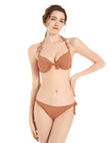 1 x RAW Customer Returns EONAR Women s Side Tied Bikini Sets Detachable Swimwear Push up Bikini Top with Halter Straps XL, Khaki  - RRP €31.0