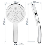 1 x RAW Customer Returns Cobbe shower head, water-saving, 5 jet types, energy-saving shower head for bathrooms and outdoor areas water-saving shower head without hose , rain shower head, pressure-increasing, chrome, non-clogging - RRP €16.52