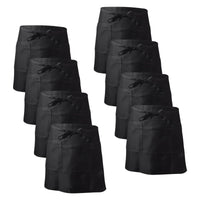 1 x RAW Customer Returns NiceLand Black Waist Apron 8 Pieces Apron with 2 Pockets Waiter Apron Cooking Apron Bistro Apron Baking Apron for Restaurant, Bar - RRP €26.99