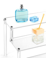 1 x RAW Customer Returns QWORK Pack of 2 4 Tier Acrylic Display Stands, Transparent Acrylic Display Riser Shelf for Figures, Jewelry, Cupcake, Lipstick, Nail Polish, Spice 30x26.5x20cm  - RRP €20.82