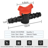 1 x RAW Customer Returns XAVSWRDE 5 pieces PE hose valve irrigation stop tap flow regulator plastic hose valve 10 mm drip irrigation parts red black water flow control valve for water hose - RRP €9.55