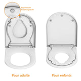 1 x RAW Customer Returns IDEALHOUSE toilet lid with child seat, toilet seat with soft close, toilet lid with quick-release function, never comes off toilet seat, easy to clean - D shape white toilet seat with children, family - RRP €40.33