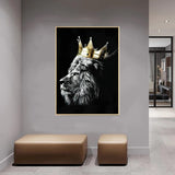 1 x Brand New UGZDEA Lion Canvas Pictures, Black White Lion and Lioness Poster Painting Animal Pictures Modern Living Room Bedroom Home Decor - Without Frame No Framed-2, 2 x 30 x 40 cm  - RRP €20.4