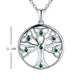 1 x Brand New JO WISDOM Necklace Tree of Life, chain pendant silver 925 knot tree of life pendant necklace with 3A zirconia May birthstone emerald color, women s jewelry, jewelry for women - RRP €51.89