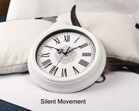 1 x RAW Customer Returns Topkey 12 Inch Wall Clock Silent Sweep Movement Vintage Wall Clock for Living Room Kitchen Bedroom - White - RRP €18.99