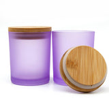 2 x Brand New R FLORY 7 7 OZ Glass Jars 2 Pack Thick Glass Candle Jars with Bamboo Lids Bathroom Container Vanity Cotton Swab Storage Matte Purple  - RRP €34.28