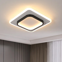 1 x RAW Customer Returns DELIPOP Modern LED ceiling light, 30W 3375LM ceiling lamp square black, acrylic geometric ceiling lights, ceiling lighting for living room, bedroom, hallway, kitchen, warm white light 3000K, 30CM - RRP €38.27