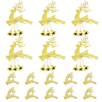 13 x Brand New AFASOES 16 Pieces Christmas Hanging Reindeer Golden Christmas Tree Decoration Reindeer with 10 Small Reindeer Christmas Bells Christmas Decoration Christmas Decorations Elk Christmas Tree Pendant Ornaments - RRP €105.82