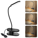 1 x RAW Customer Returns Aigostar Reading Light, LED Reading Lamp with Clip and 360 Adjustable Flexible Arm, Bed Light with Clip and Cable, 3 Brightness Modes, Eye Protection, 4000 K for Reading, Work, Black - RRP €12.99