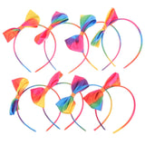 2 x Brand New Luxshiny 8pcs Bow Headbands Rainbow Colored Large Bow Headband Dance Party Headbands Accessories Bows Hairbands For Girls - RRP €43.38