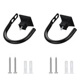 2 x Brand New Roof Decorative Curtain Holders, Wall Mounted Curtain Hooks for Bedroom, Living Room, Offices, with Screws, Black, Pack of 2 - RRP €40.8