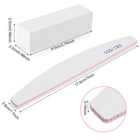 1 x RAW Customer Returns Xinstroe Pack of 10 nail files buffer, double-sided 100 180, nail block, white sanding block, polishing block - RRP €6.04