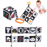 1 x Brand New Yuragim Black White Fabric Book, High Contrast Black and White Fabric Book for Early Education, Stroller Toys for Toddlers, Baby Contrast Toys, Educational Toys Gifts for Babies - RRP €19.2