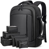 1 x RAW Customer Returns Lekespring backpack hand luggage airplane Ryanair hand luggage 40x20x25 travel backpack men with 6 part clothes bags for short trip business weekender, black - RRP €36.38