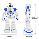 1 x RAW Customer Returns HUSAN Remote Control Robot for Kids Smart Programmable Robot with Infrared Controller Toy Dancing Singing Moonwalking and LED Eyes Gesture Recognition Robot Kit Blue  - RRP €26.8