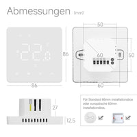 1 x RAW Customer Returns Beok Thermostat Heating Digital for Gas Boiler, Thermostat Underfloor Heating Smart WiFi Room Thermostat Compatible Alexa Google Home Tuya Smart Life, 3A TGM50WIFI-WPB White - RRP €45.24