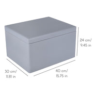 1 x Brand New Creative Deco XXL Gray Large Wooden Box with Lid 40x30x24 cm -1cm Wooden Chest Memory Box Baby Wooden Box with Lid Box Easter Gifts Children Toys Tools RAW, UNPOLISHED - RRP €36.17