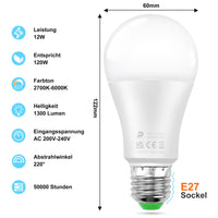 1 x RAW Customer Returns DUSKTEC Smart Light Bulb E27, Alexa LED Lamp Warm White and Cold White 2700K-6000K Dimmable via APP, LED Bulbs Bluetooth 1300LM 12W, Tunable White Light Bulbs, Intelligent Light Bulbs, 4 Pack - RRP €28.2