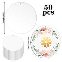 1 x RAW Customer Returns 50 pieces transparent acrylic plate 10 cm round acrylic plate clear disc acrylic disc for DIY keychain crafts - RRP €20.16