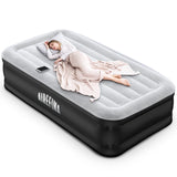 1 x RAW Customer Returns Airefina air mattress 1 person, air bed with built-in electric pump, quick inflation guest bed, flocked surface inflatable mattress for camping -190 x 99 x 46cm - RRP €75.62