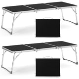 1 x RAW Customer Returns Namalu 2 Pack Folding Camping Table Portable Aluminum Picnic Table 37.8 x 16.5 x 10.8 inch Lightweight Triple Picnic Camping Table with Handle Multipurpose Folding Table for Outdoor Grilling Garden Cooking - RRP €28.02