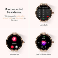 1 x RAW Customer Returns Fitonme Smartwatch Women with Phone Function 1.19 Inch AMOLED Display, IP68 Waterproof Sports Watch Wristwatch with Sleep Monitor Heart Rate Monitor SpO2 Blood Pressure Measurement Pedometer for Android iOS Rose Gold - RRP €59.99