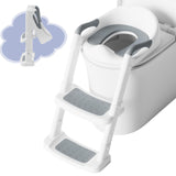 1 x RAW Customer Returns DEANIC children s toilet seat with stairs, potty with ladder PU padded, toilet seat for children from 1-7 years, toilet seat for children 38-47cm blue  - RRP €38.71