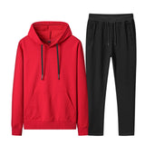 1 x RAW Customer Returns amropi Men s Tracksuit 2 Pieces Sportswear Set of Hoodies and Pants 4XL, Red Black - RRP €46.99