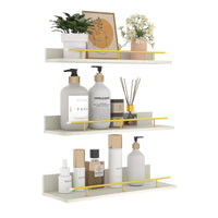 1 x RAW Customer Returns Giftgarden White Wall Shelf with Bar Bracket, Set of 3, Space Saver for Kitchen, Living Room, Bedroom, Perfect for Placing Any Items - RRP €24.99