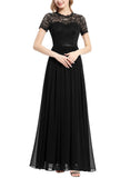 1 x RAW Customer Returns Dressystar Women s Lace Dress Wedding Bridesmaid Dress Maxi Long Party Dresses Black S - RRP €55.85