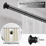 1 x RAW Customer Returns Adjustable curtain rod 70-270cm, 2 pieces black curtain rod made of stainless steel with curtain rod brackets and handle knob end piece, 1.6cm diameter curtain rod for windows - RRP €35.28