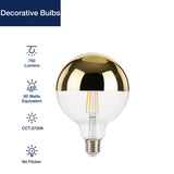 1 x RAW Customer Returns FLSNT Dimmable LED Ediosn Light Bulb Large E27 Vintage, G125 LED Retro Decorative Light Bulb Large Ball, 8W Replaces 60W Incandescent Bulb, 750LM 2700K Warm White, Globe Head Mirror Gold, 1 Piece - RRP €19.67