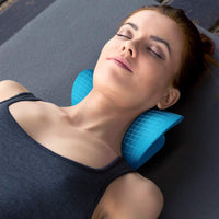 1 x RAW Customer Returns Cervical Traction Relaxer Device for Neck and Shoulder Pain Relief, Cervical Spine Alignment, Chiropractic Pillow, Neck Stretch, Blue - RRP €24.99