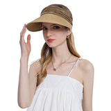 1 x Brand New NICEYEA Women s Visor Straw Hat Wide Brim Sun Hat Summer Hat Anti-Sun Breathable Adjustable for Beach Travel Vacation - RRP €22.8