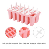 1 x Brand New QUARKZMAN 12 Pieces Silicone Popsicle Molds Homemade Ice Cream Mold Set with Sticks Silicone Ice Pop Funnel and Cleaning Brush for DIY Pink - RRP €20.4