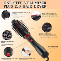 1 x RAW Customer Returns PDGROW Hot Air Brush Round Brush Hair Dryer, Improved Plus 2.0 Styling Brush, 4-in-1 One Step Blow Dryer Brush and Styler Volumizer with Negative Ion Ceramic Titanium Drum Hair Dryer Brush Straightening Brush - RRP €40.33