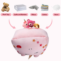 1 x RAW Customer Returns Unicorns Bean Bag Kids Toy Stuffed Animal Storage, Large Size Extra Soft for Girls Storage Organizer With Zipper, Storage Bean Bag for Clothes Cover Only  - RRP €32.68